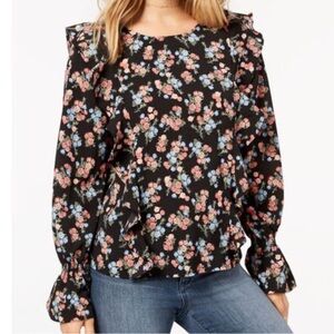 Kensie Floral Ruffle Top